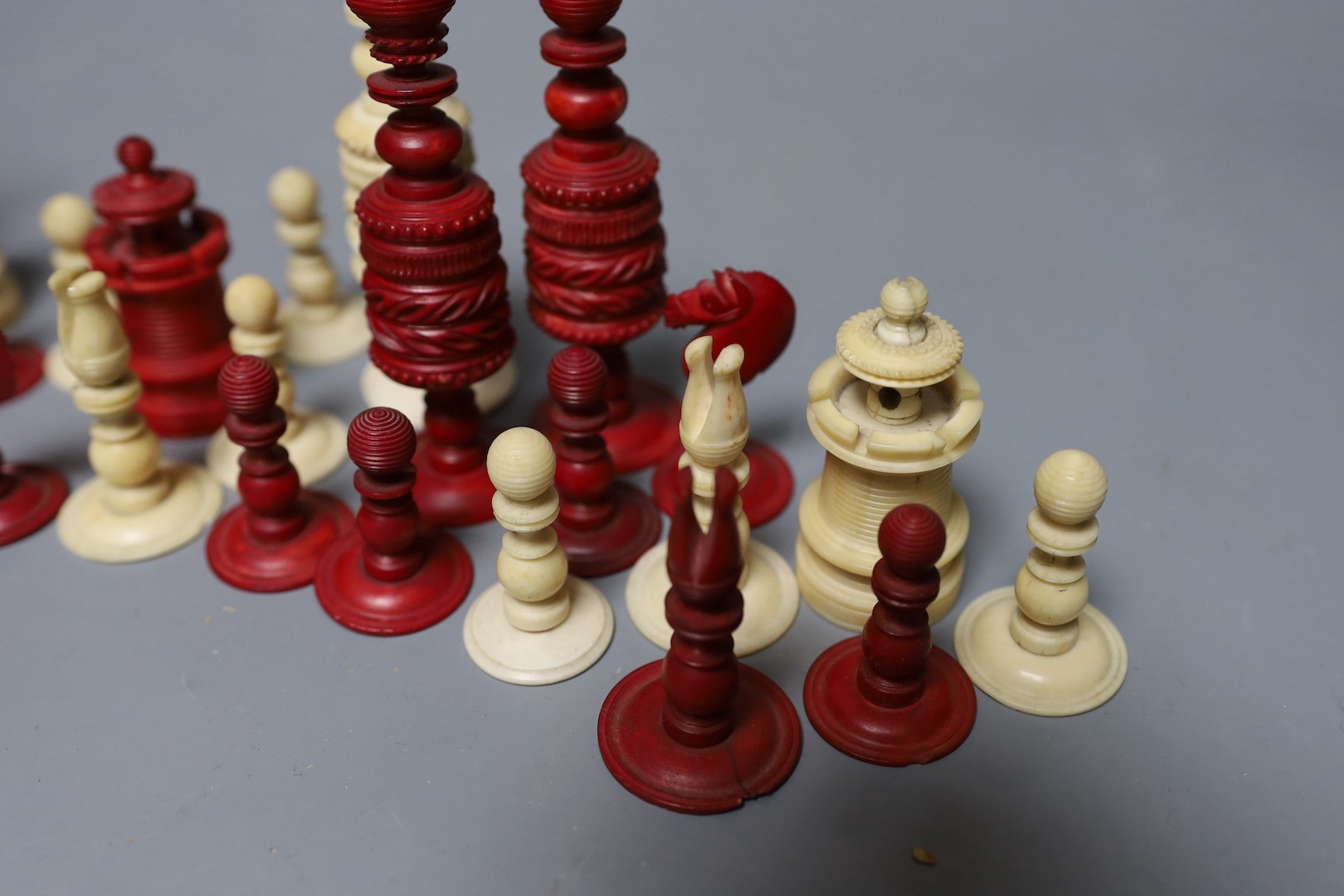 A 19th century bone chess set